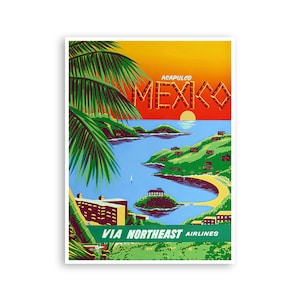 Acapulco Poster Mexiko Wand Kunst Vintage Reise Home Decor (XR3534)