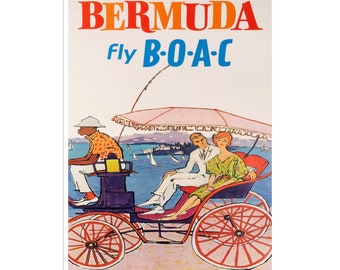 Bermuda Art Print BOAC Travel Poster  (XR1851)a