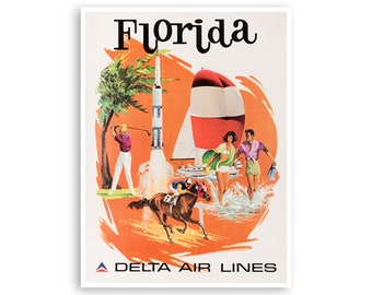 Florida Travel Art Poster Wall Decor Retro Print  (XR2859)