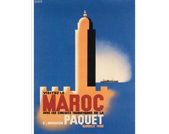 Morocco Travel Poster Moroccan Art Print (XR2283)a