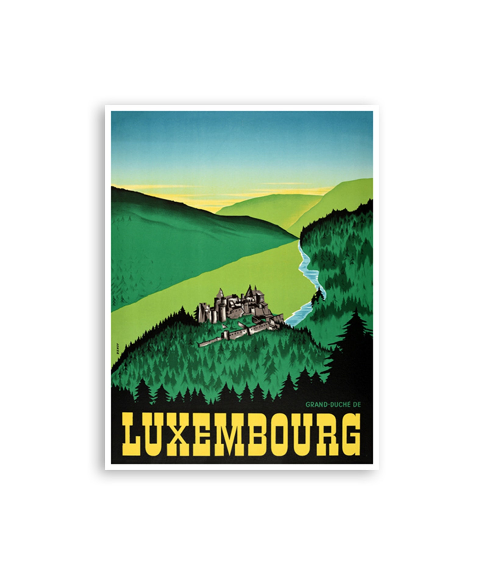 Luxembourg Travel Poster Art Wall Print XR3429 Etsy
