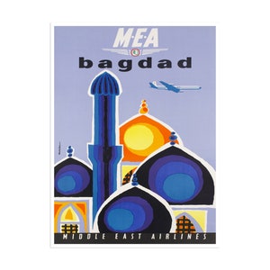 Iraq Wall Art Baghdad Travel Poster Home Decor Retro Art Print (XR2668)