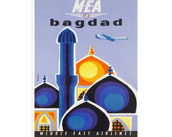 Iraq Wall Art Baghdad Travel Poster Home Decor Retro Art Print (XR2668)