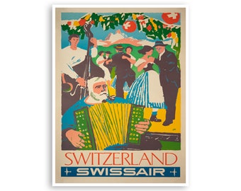 Switzerland Wall Art Print Swiss Travel Poster (XR3094)