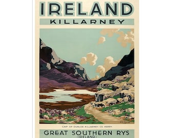 Ireland Art Killarney Travel Poster Irish Home Decor (XR2576)