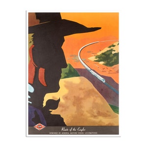 Western Art Railroad Poster Train Print (XR2463)a
