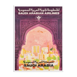 Saudi Arabia Art Middle Eastern Print Vintage Saudi Travel Poster (XR4593)