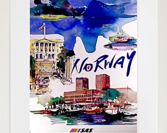 Norway Travel Poster Norwegian Art Home Decor Print (TR74)