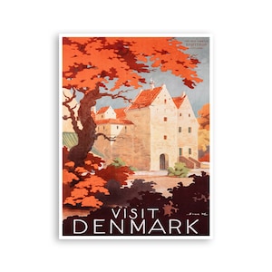 Denmark Wall Art Vintage Print Travel Poster Retro Danish Home Decor (XR3356)