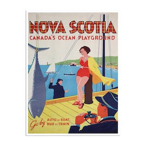 Póster de viaje de arte de Nueva Escocia, Canadá, impresión vintage, decoración del hogar (XR4741)a