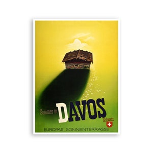 Davos Travel Poster Switzerland Art Swiss Print (XR3783)a