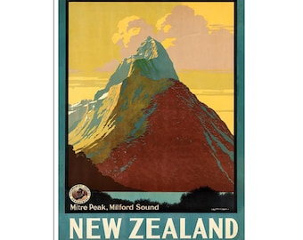 Vintage New Zealand Poster Travel Print Art Gift Hanging Wall