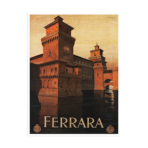 Art Italian Travel Poster Ferrara Italy Vintage Print (ZT169)