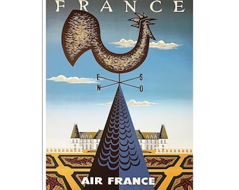 Póster vintage de arte de viajes de Francia (XR1465)