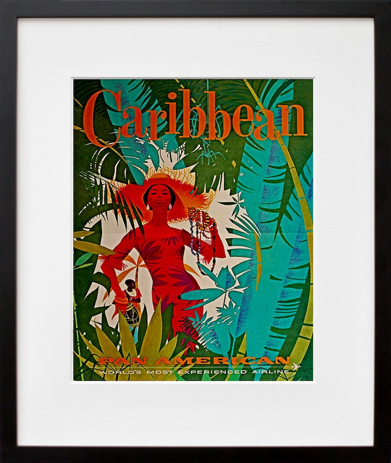 Caribbean Travel Poster Wall Art Print ZT304 Etsy