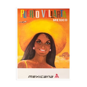 Puerto Vallarta Art Mexican Travel Print Mexico Vintage Poster (xr1818)