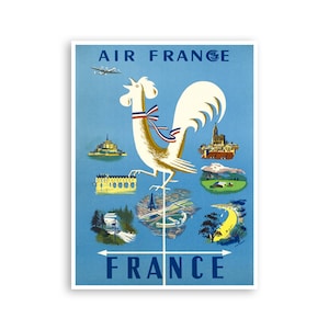 France Travel Poster Art Print French Vintage Home Decor (XR3038)
