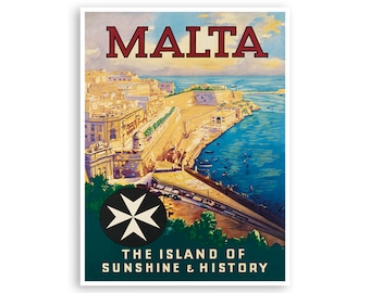 Malta Wall Art Mediterranean Travel Poster Decor Print (XR3108)
