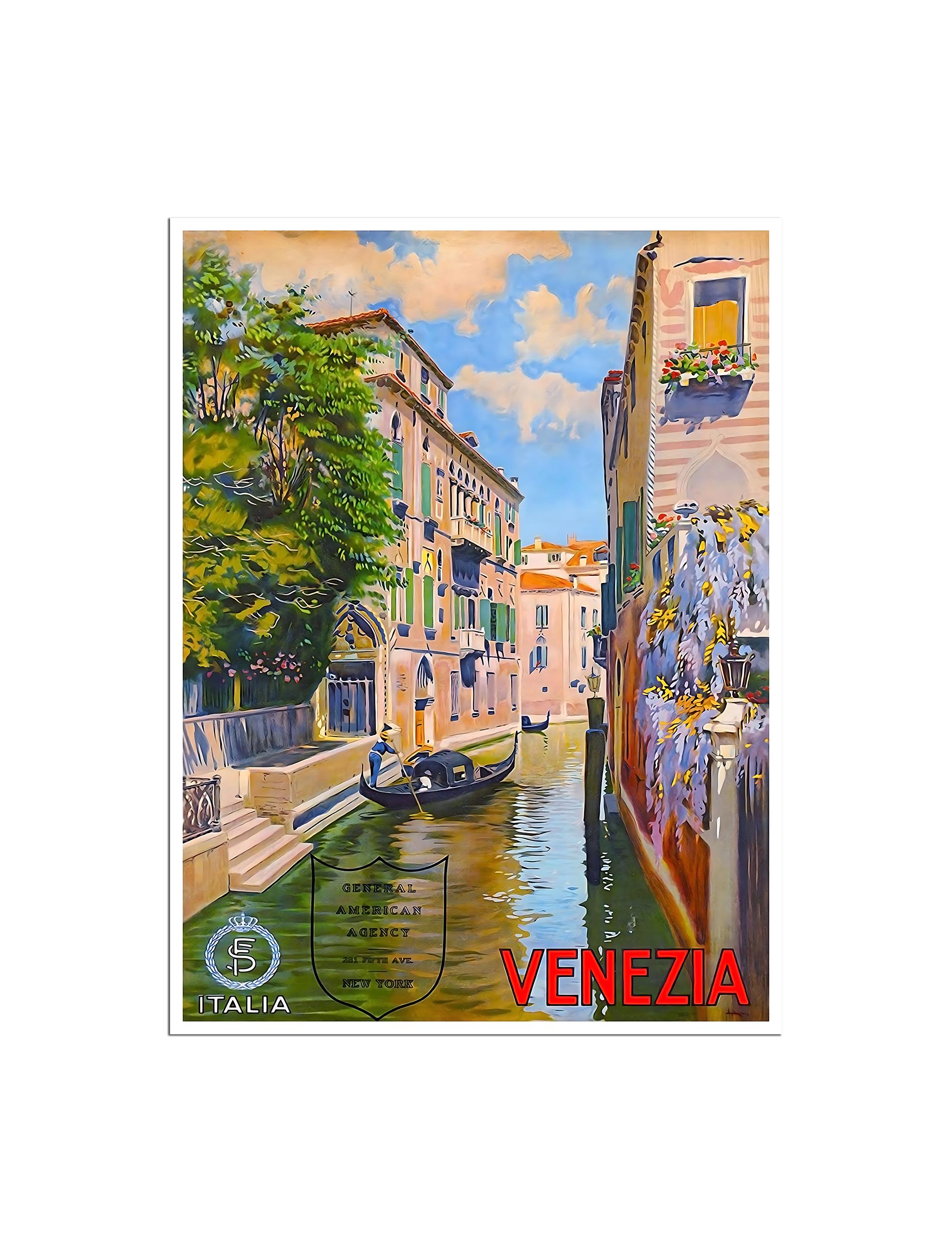 Venice Painting Italy Travel Poster Italian Art Print  (ZT150)a