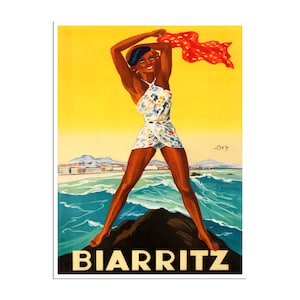 Biarritz Travel Poster Vintage France Print French Wall Art (XR3854)