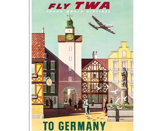 Travel Poster Germany Art Print Vintage German Home Decor (TR567)