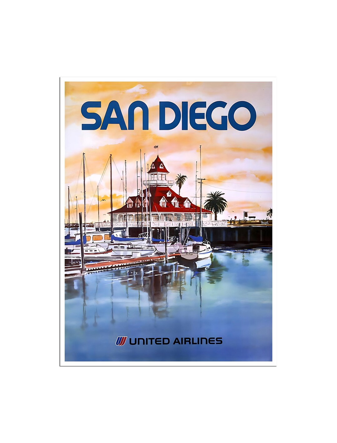 San Diego Poster Art Travel California Home Decor Print (TR69) - Etsy