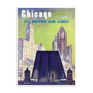 Chicago Art Print Travel Poster Retro Home Decor (XR1551)