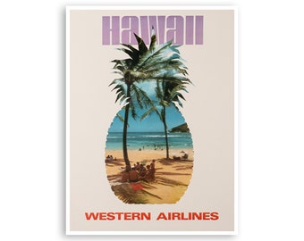 Hawaii Retro Wall Art Print Retro Travel Poster (XR2813)