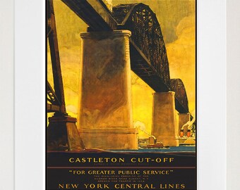 Bridge Art Print Affiche de voyage de New York (TR97)