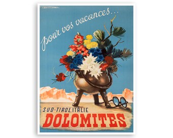 Dolomites Italy Art Travel Poster Tourism Print (XR2354)