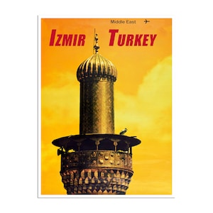 Izmir Travel Poster Turkey Art Vintage Print Turkish Decor (XR4632)