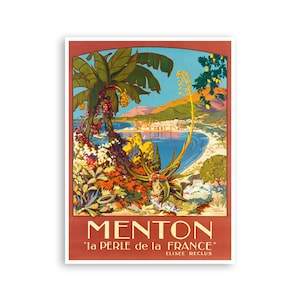 Menton Art France Travel Poster Art Print French Vintage Home Decor (XR3079)