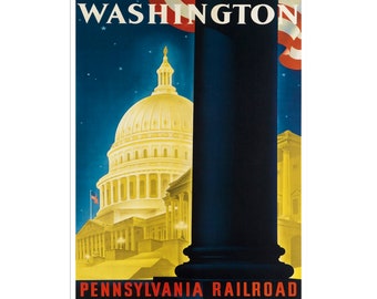 Washington D.C. Art District Of Columbia Print Travel Poster (XR1754)a