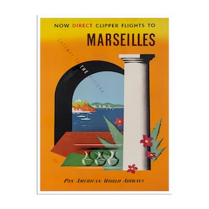 Marseille Travel Poster Vintage French Art France Print (XR4759)