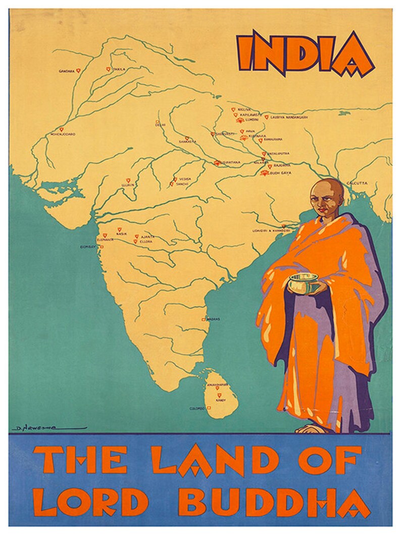 India Travel Poster Vintage Print Wall Art ZT240 image 3