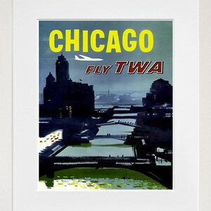 Chicago Art Illinois Decor Retro Travel Poster  (ZT579)