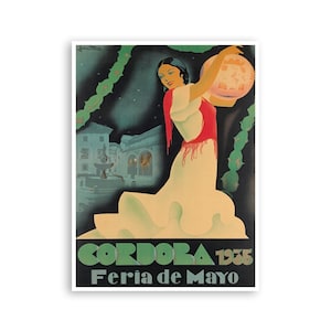 Cordoba Print Spain Travel Poster Spanish Art (XR1218)a