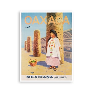 Oaxaca Print Mexico Art Mexican Travel Poster  (XR1814)a
