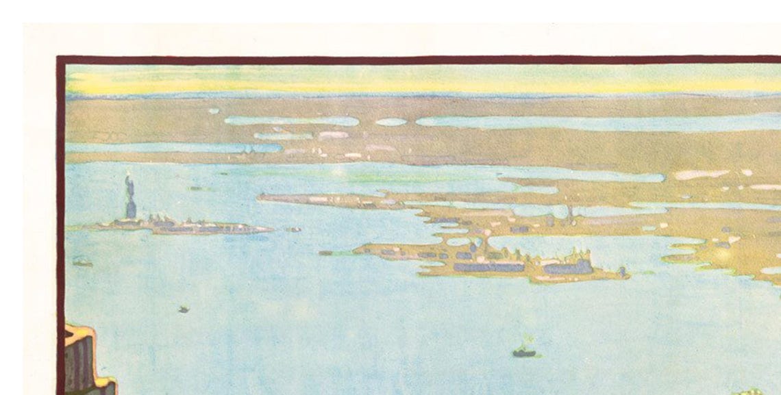New York Travel Art Print Vintage Home Decor Poster (ZT137) - Etsy