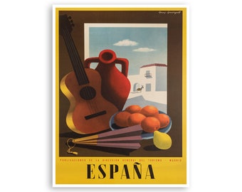 Madrid Travel Poster Spain Art Spanish Print  (XR2192)a