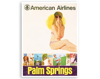 Póster de Palm Springs con impresión de arte de viaje, decoración vintage para el hogar (XR2954)