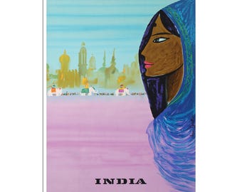 India Painting Travel Poster Indian Art Print (XR3302)a