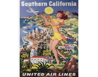 ロサンゼルス アメリカン航空 カリフォルニア ポスター カリフォルニアプリント アメリカン航空旅行ポスター カリフォルニア