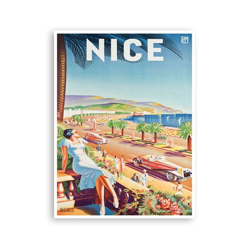 Nice Poster Travel Print France Nice Wall Art Cote Etsy