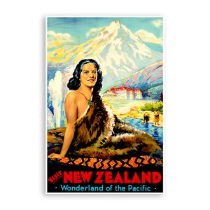 New Zealand Print Travel Poster Maori Art  (TR81)a
