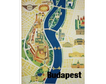 Budapest Hungary Travel Poster Vintage Art Print (XR974)