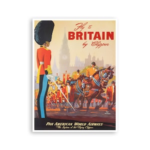 Póster de viaje con arte mural de Gran Bretaña, decoración del hogar británica (XR2436)