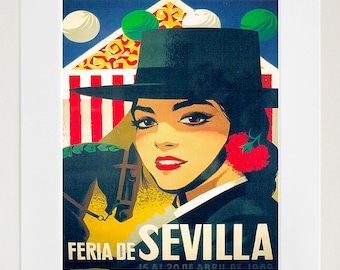 Seville Spain Travel Decor Spanish Art Poster Retro Print (XR148)