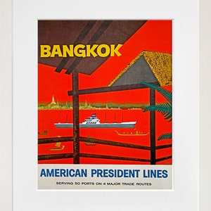 Art Thailand Poster Travel Print Bangkok Vintage Thai Home Decor (ZT109)