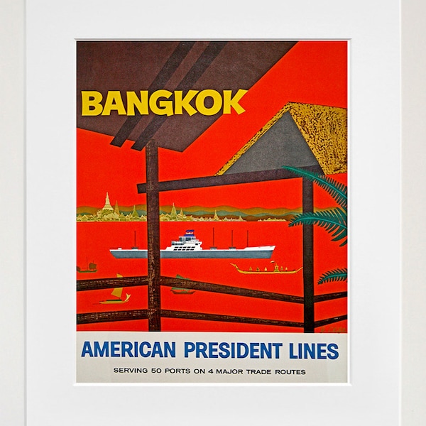 Art Thailand Poster Travel Print Bangkok Vintage Thai Home Decor (ZT109)